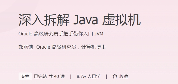 极客时间 - 深入拆解Java虚拟机