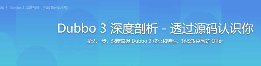 慕课实战 - Dubbo 3 深度剖析 - 透过源码认识你[完结]