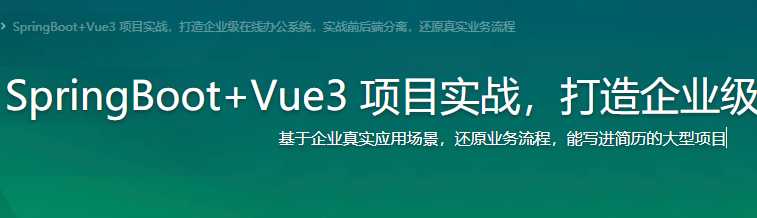 慕课实战 - SpringBoot+Vue3 项目实战，打造企业级在线办公系统[完结]