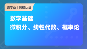 数学基础：微积分、线性代数、概率论