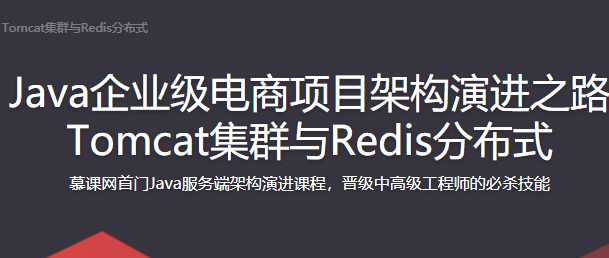 慕课实战 - Java企业级电商项目架构演进之路 Tomcat集群与Redis