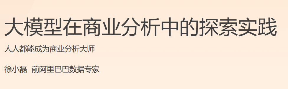 极客时间 - 大模型在商业分析中的探索实践