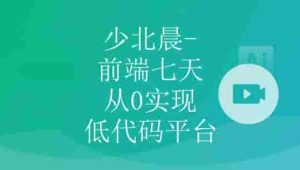  少北晨-前端七天从0实现低代码平台