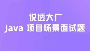 说透大厂java项目场景面试题