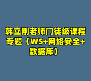 门徒级课程专题（WS+网络安全+数据库）
